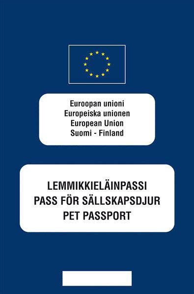 eu-passi koiralle|Lemmikkieläinpassi